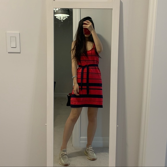 Tommy Hilfiger pink and navy striped dress, XS - Picture 1 of 4